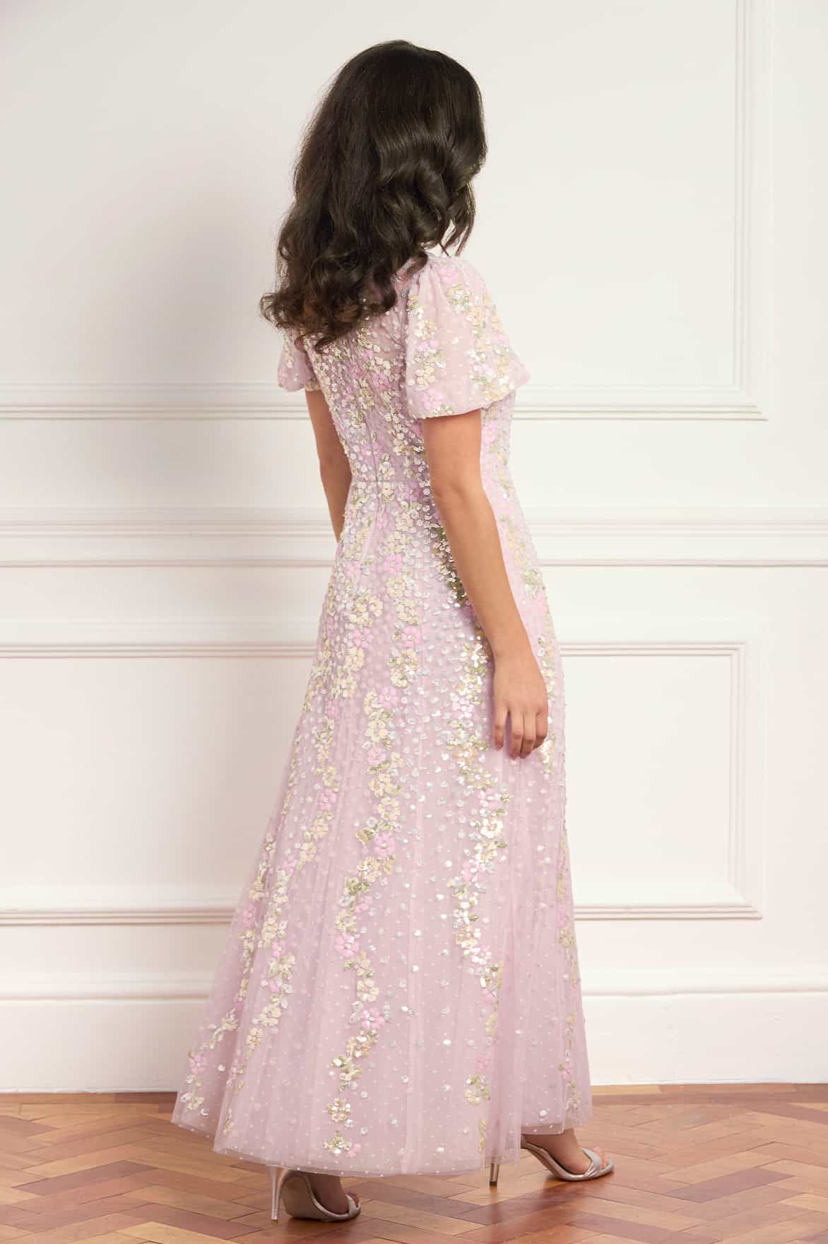 Confetti Round Neck Ankle Gown