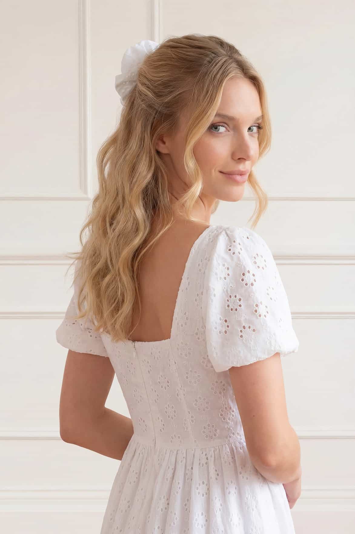 Cotton Broderie Scrunchie