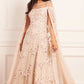 Crescent Roses Cape Ankle Gown