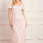 Cressida Embroidery Puff Sleeve Ankle Gown