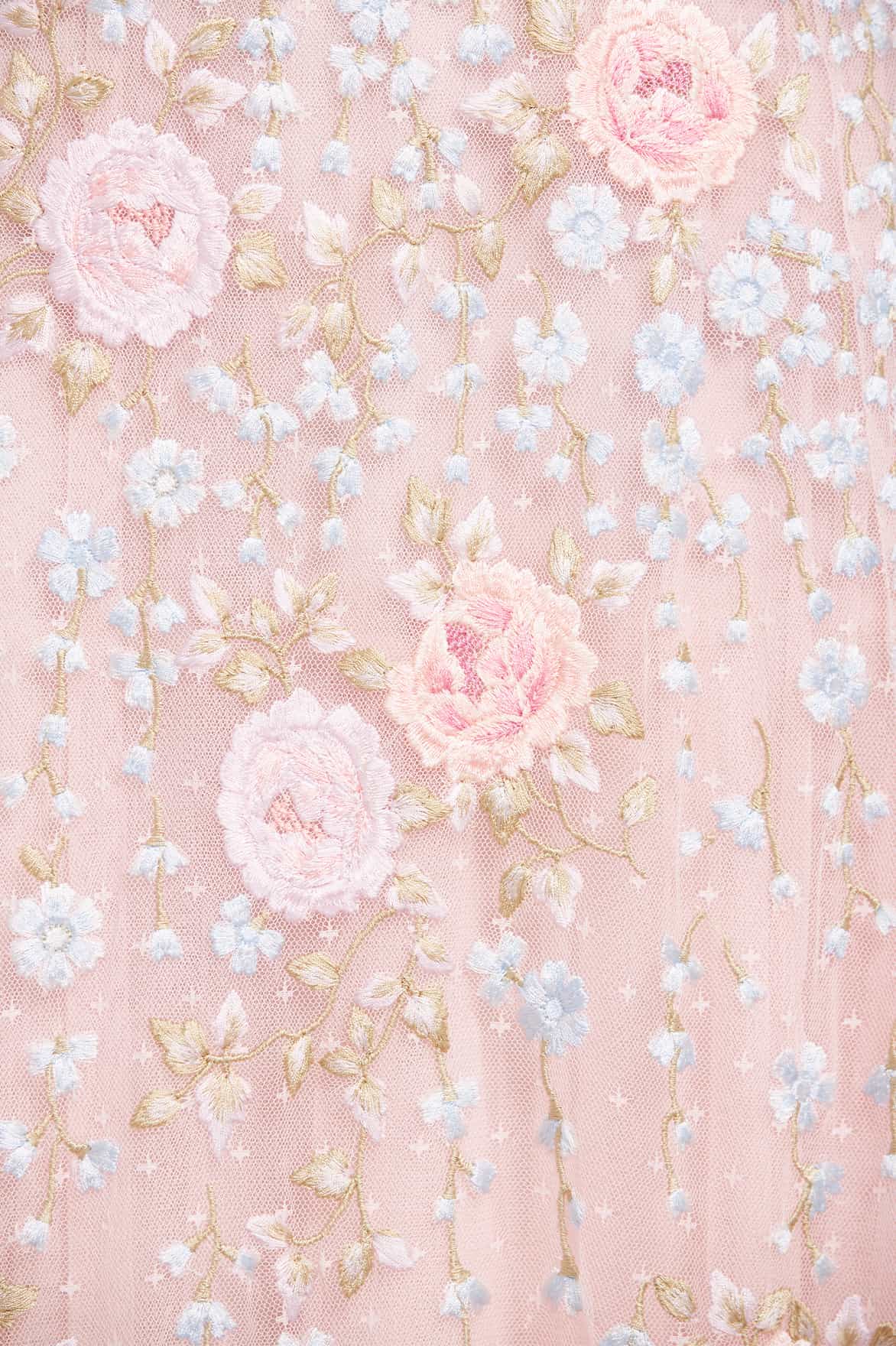 Cressida Embroidery Scoop Neck Ballerina Dress