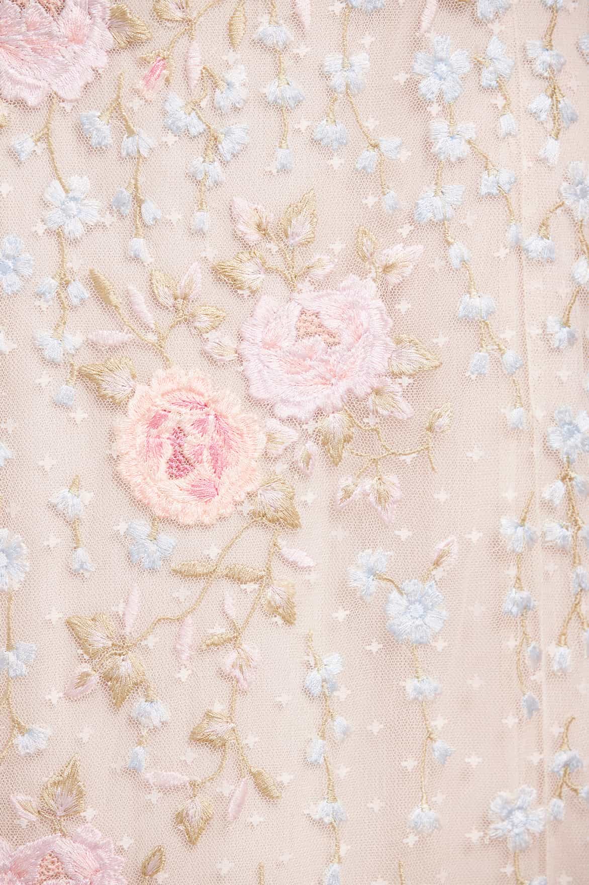 Cressida Embroidery Strapless Ankle Gown