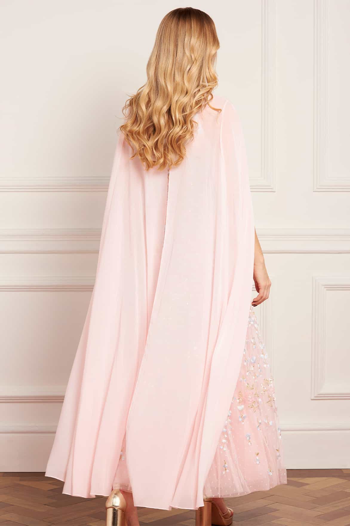Cressida Floral Cape Ankle Gown