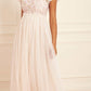 Dahlia Ditsy Bodice Round Neck Ankle Gown