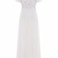 Dahlia Ditsy Bodice Round Neck Ankle Gown
