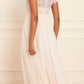 Dahlia Ditsy Bodice Round Neck Ankle Gown