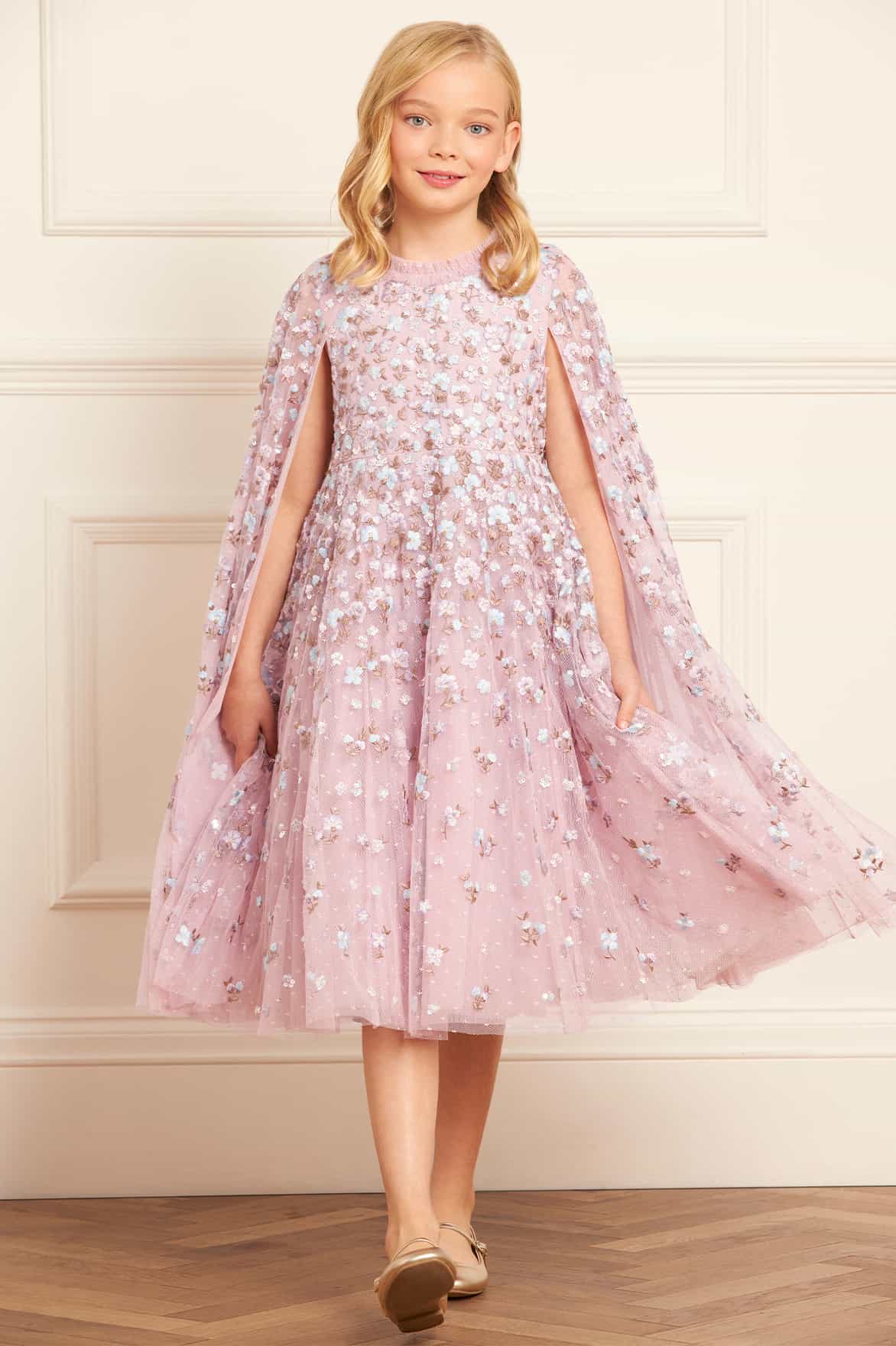Dahlia Ditsy Cape Kids Dress