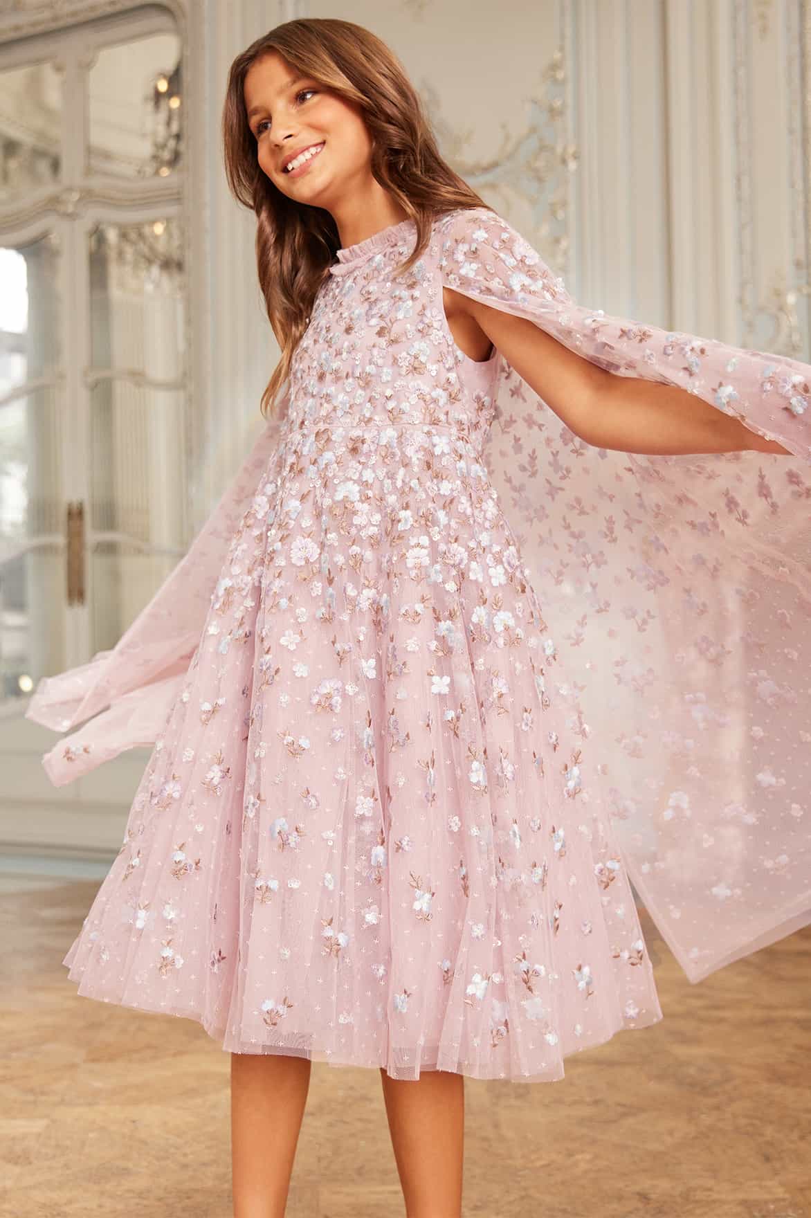Dahlia Ditsy Cape Kids Dress