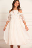 Dandelion Ditsy Bodice Off-Shoulder Kids Dress