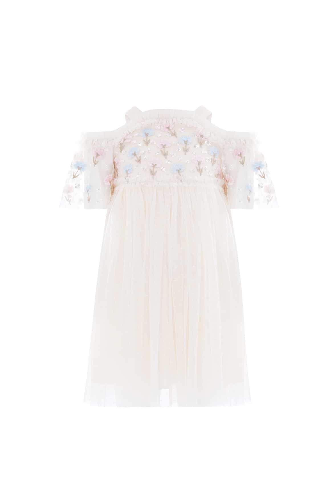 Dandelion Ditsy Bodice Off-Shoulder Kids Dress