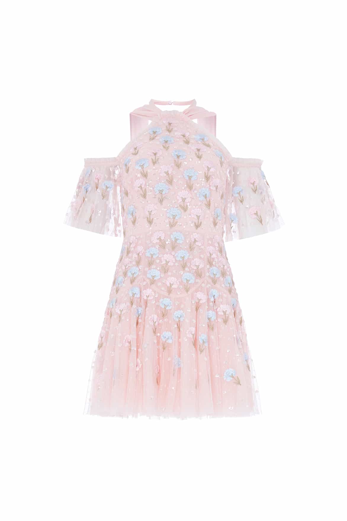 Dandelion Ditsy Halter-Neck Micro Mini Dress