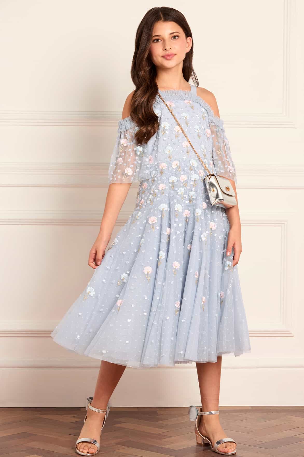 Dandelion Ditsy Off-Shoulder Kids Dress