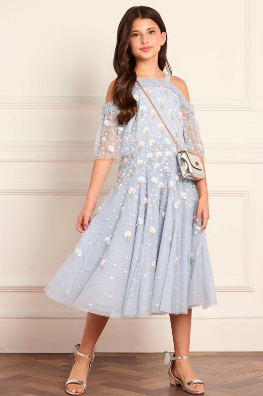 Dandelion Ditsy Off-Shoulder Kids Dress
