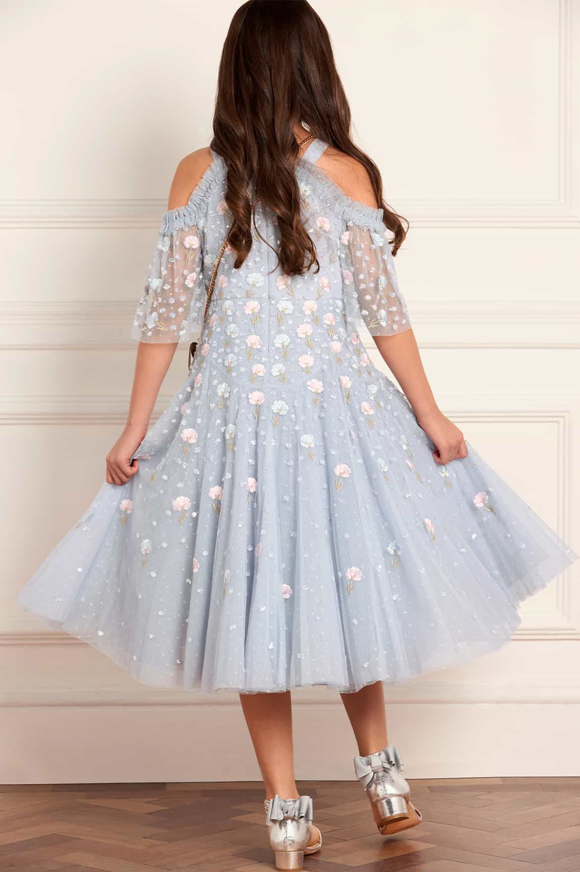 Dandelion Ditsy Off-Shoulder Kids Dress