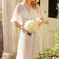 Dappled Sequin Cape Ankle Gown