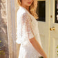 Dappled Sequin Cape Ankle Gown
