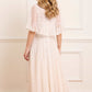 Dappled Sequin Cape Ankle Gown