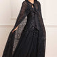 Dappled Sequin Hooded Long Cape