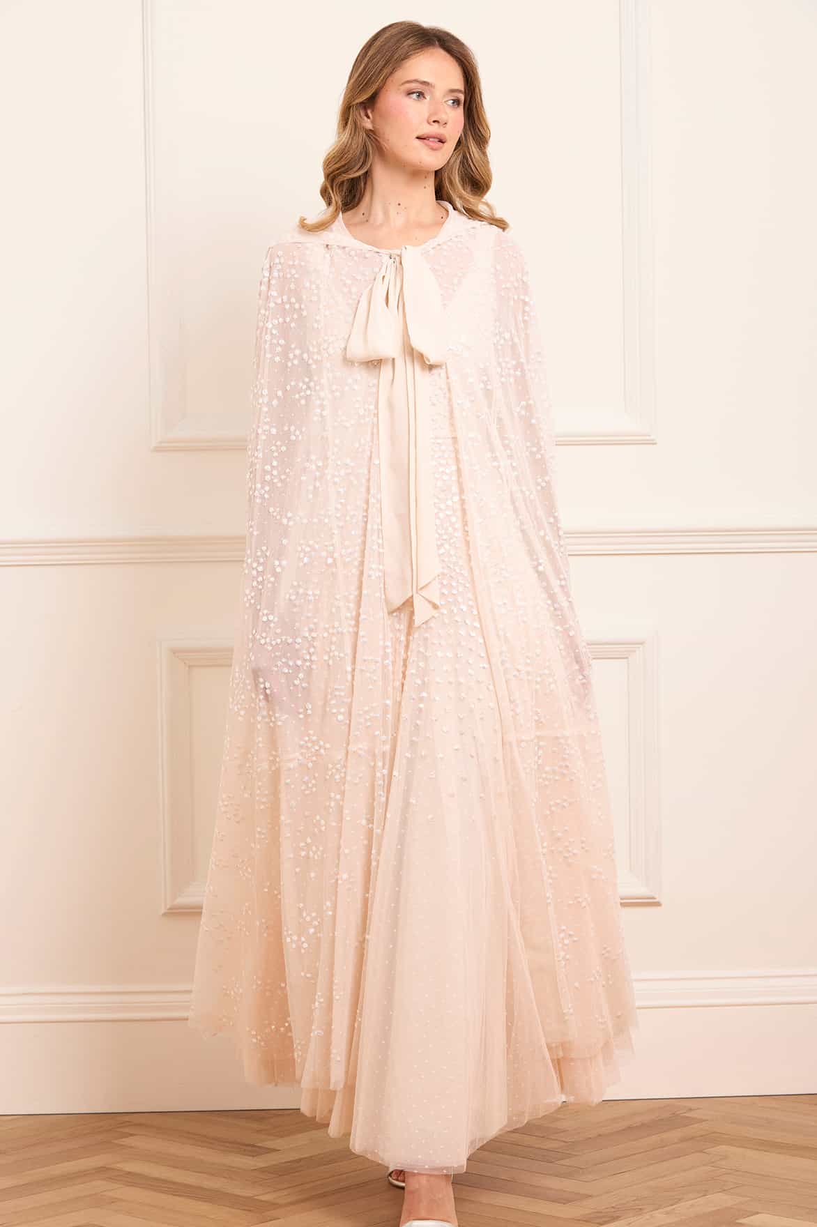 Sequin Cascade Cami Plunge Gown