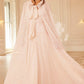 Dappled Sequin Hooded Long Cape
