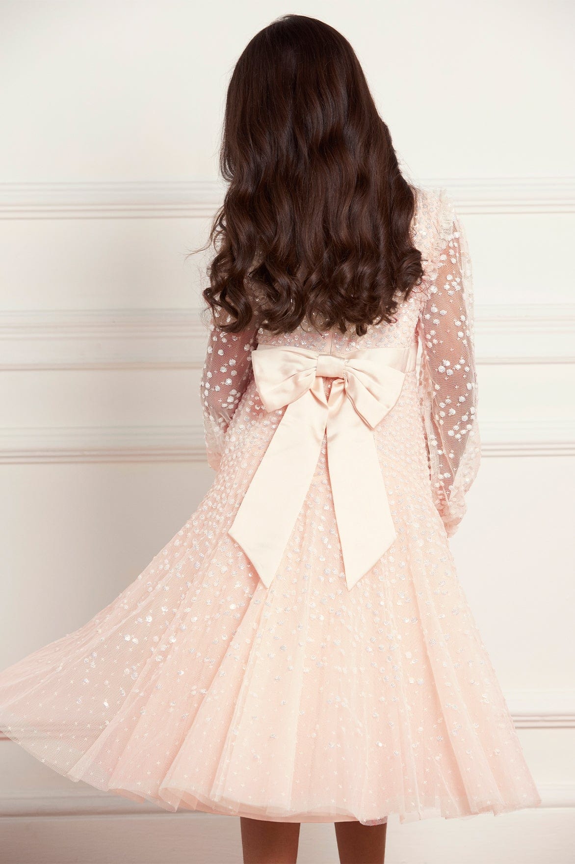 Dappled Sequin Long Sleeve Kids Dress