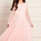 Dappled Sequin Long Sleeve Kids Gown