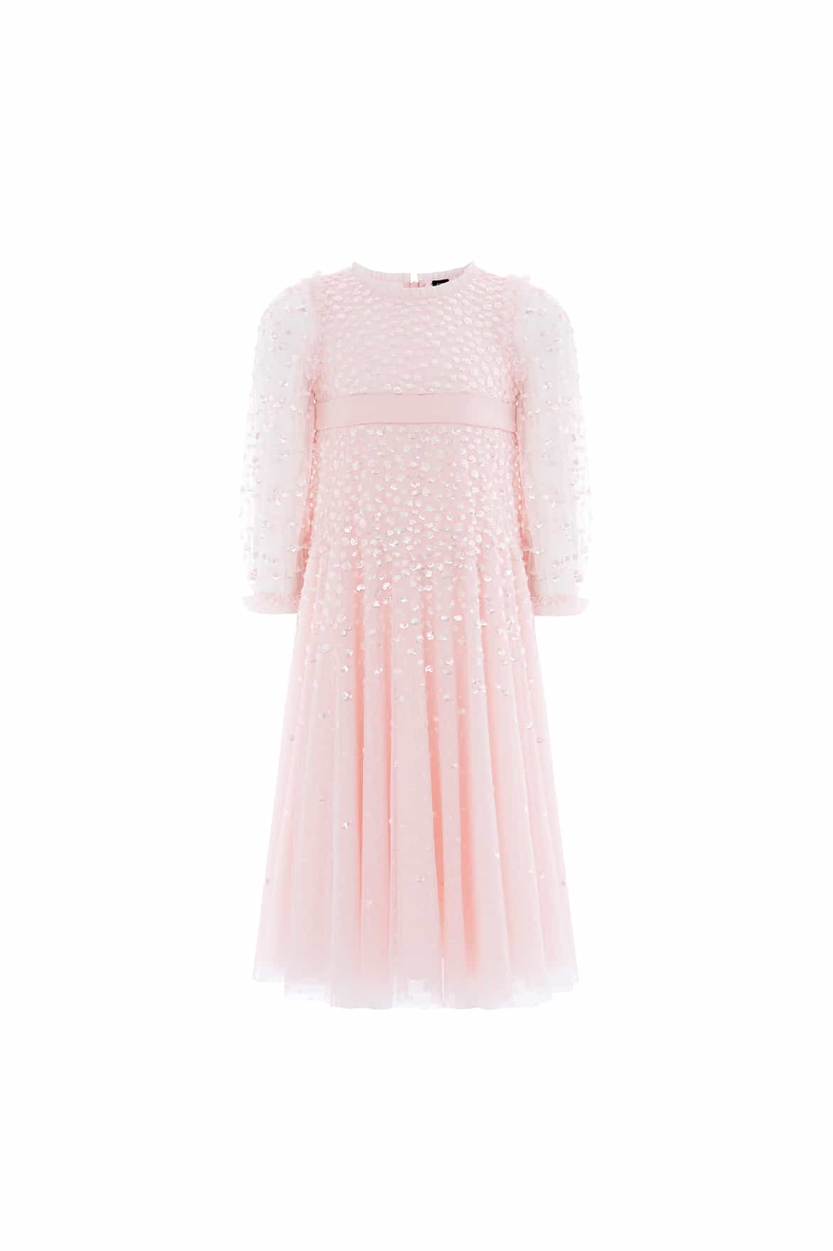 Dappled Sequin Long Sleeve Kids Gown