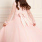 Dappled Sequin Long Sleeve Kids Gown