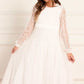 Dappled Sequin Long Sleeve Kids Gown