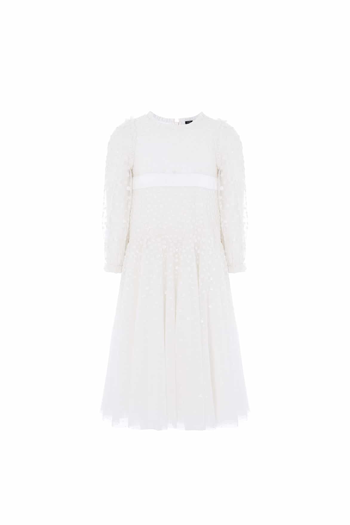 Dappled Sequin Long Sleeve Kids Gown
