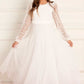 Dappled Sequin Long Sleeve Kids Gown