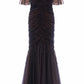 Dappled Sequin Rouched Off-Shoulder Gown