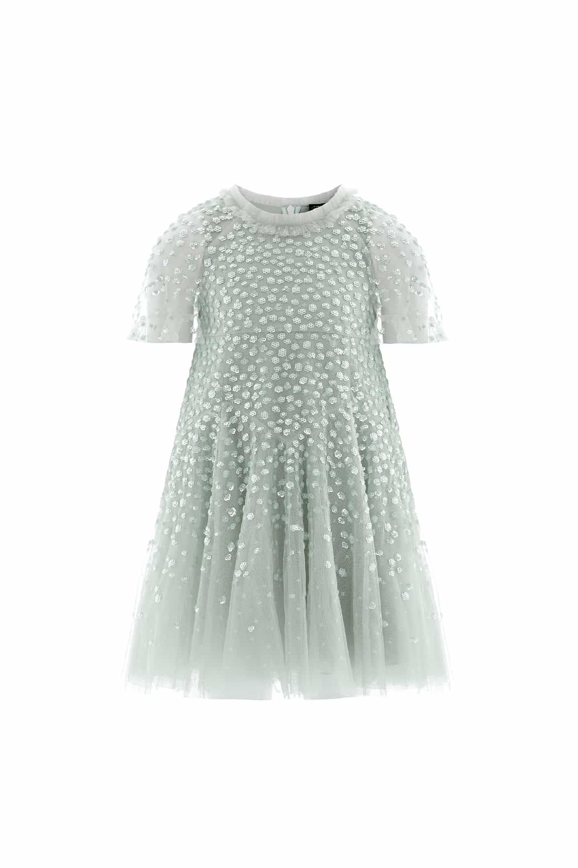 Dappled Sequin Short Cape Kids Dress