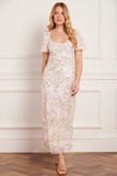 Dream Garland Puff Sleeve Ankle Gown