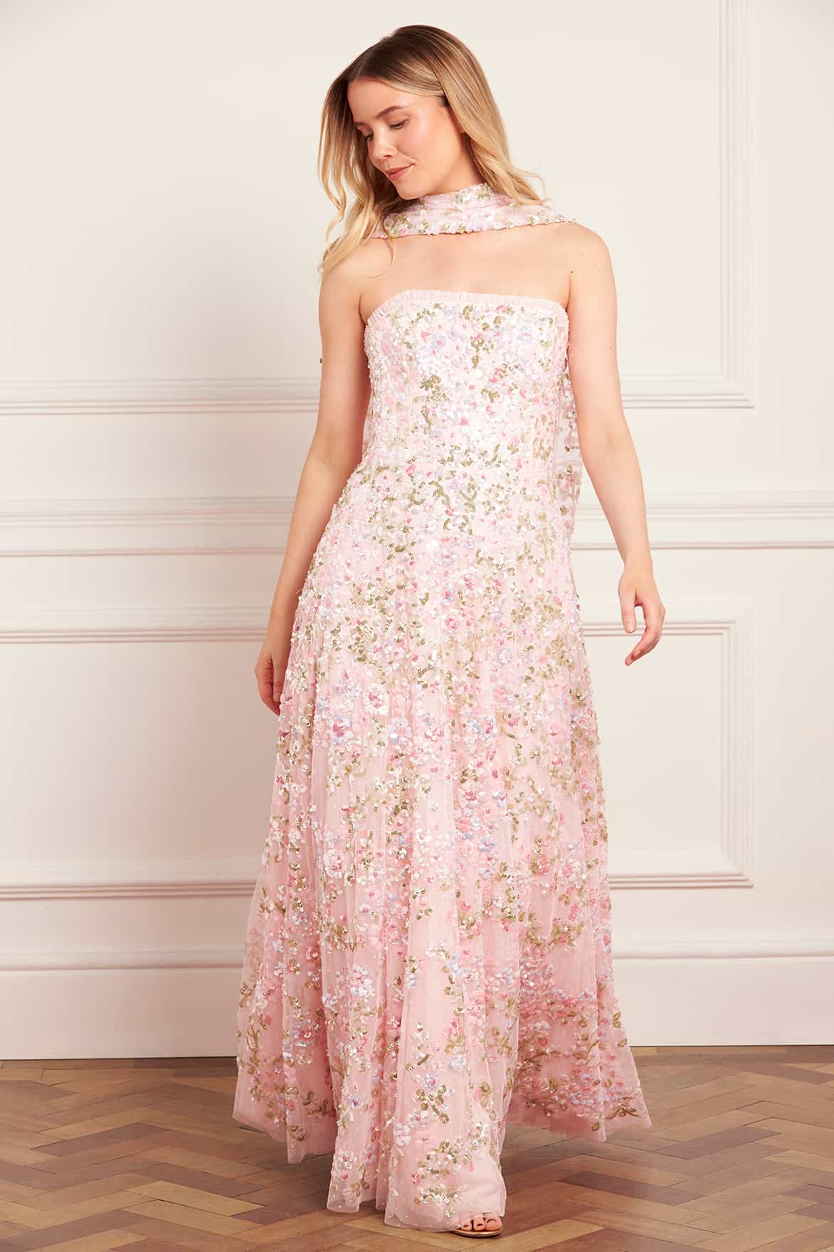 Dream Garland Strapless Gown