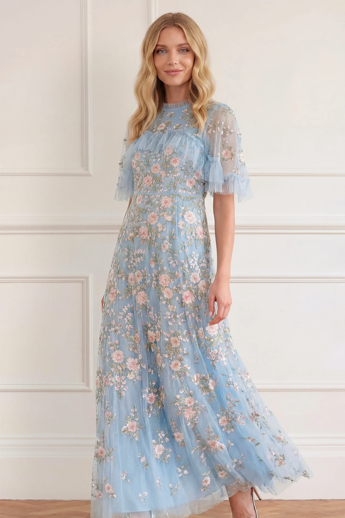 Eden Rose Cape Ankle Gown