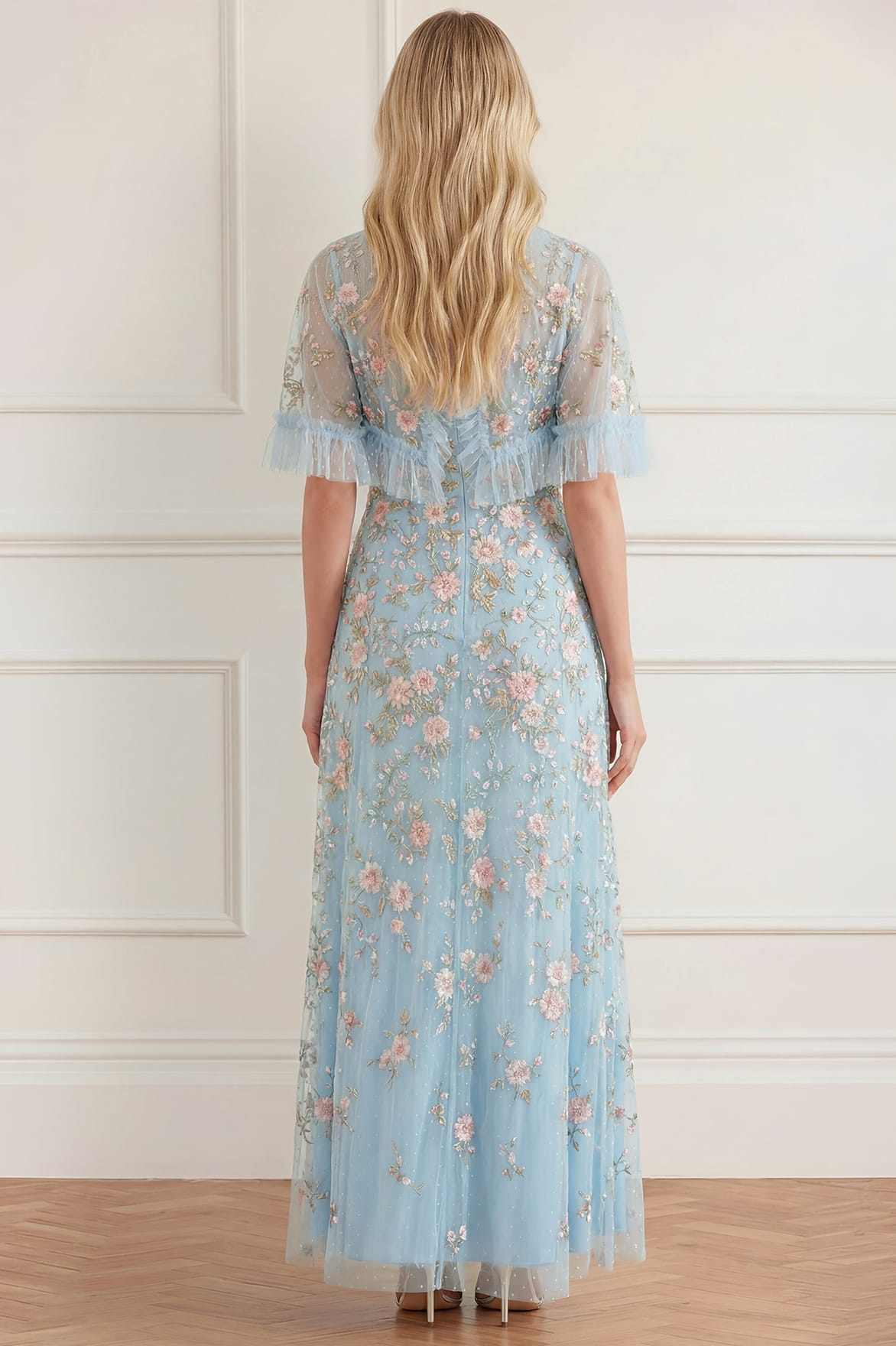 Eden Rose Cape Ankle Gown