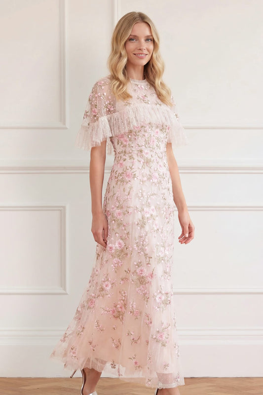 Eden Rose Cape Ankle Gown