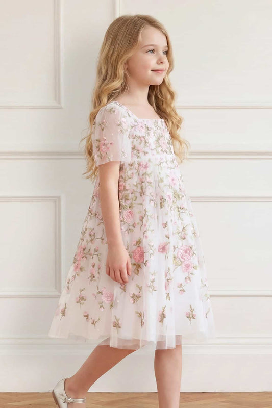 Eden Rose Short Sleeve Kids Dress