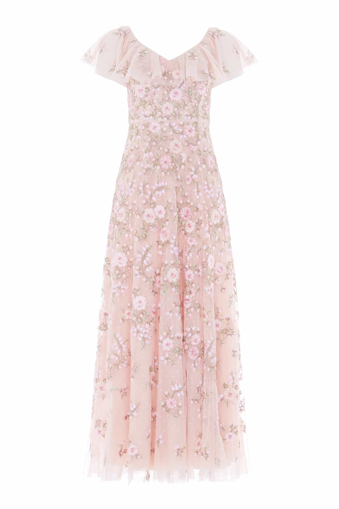 Eden Rose V-Neck Ankle Gown
