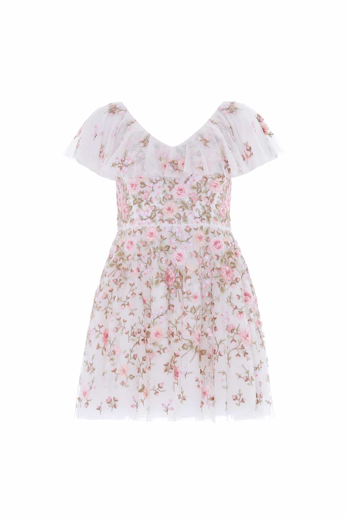 Eden Rose V-Neck Micro Mini Dress