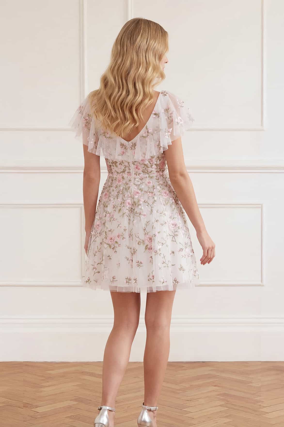 Eden Rose V-Neck Micro Mini Dress