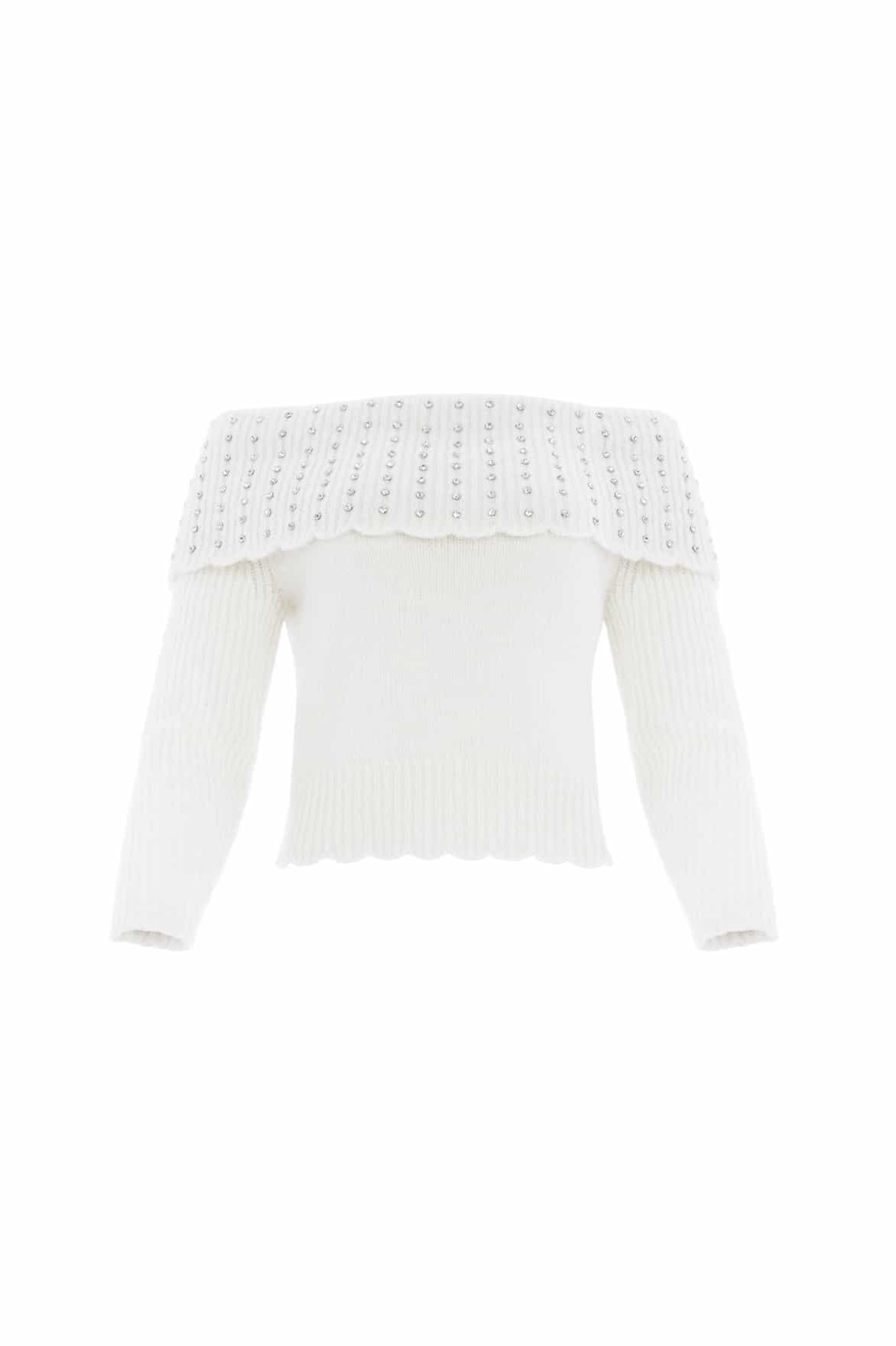 Embellished Bardot Jumper