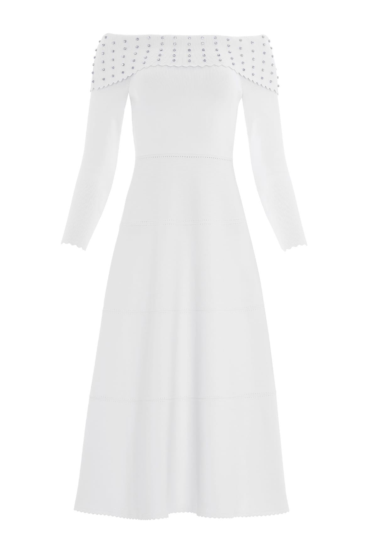 Embellished Bardot Knit Gown
