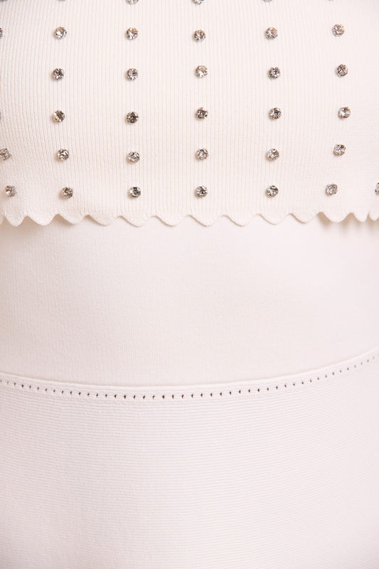 Embellished Bardot Knit Gown