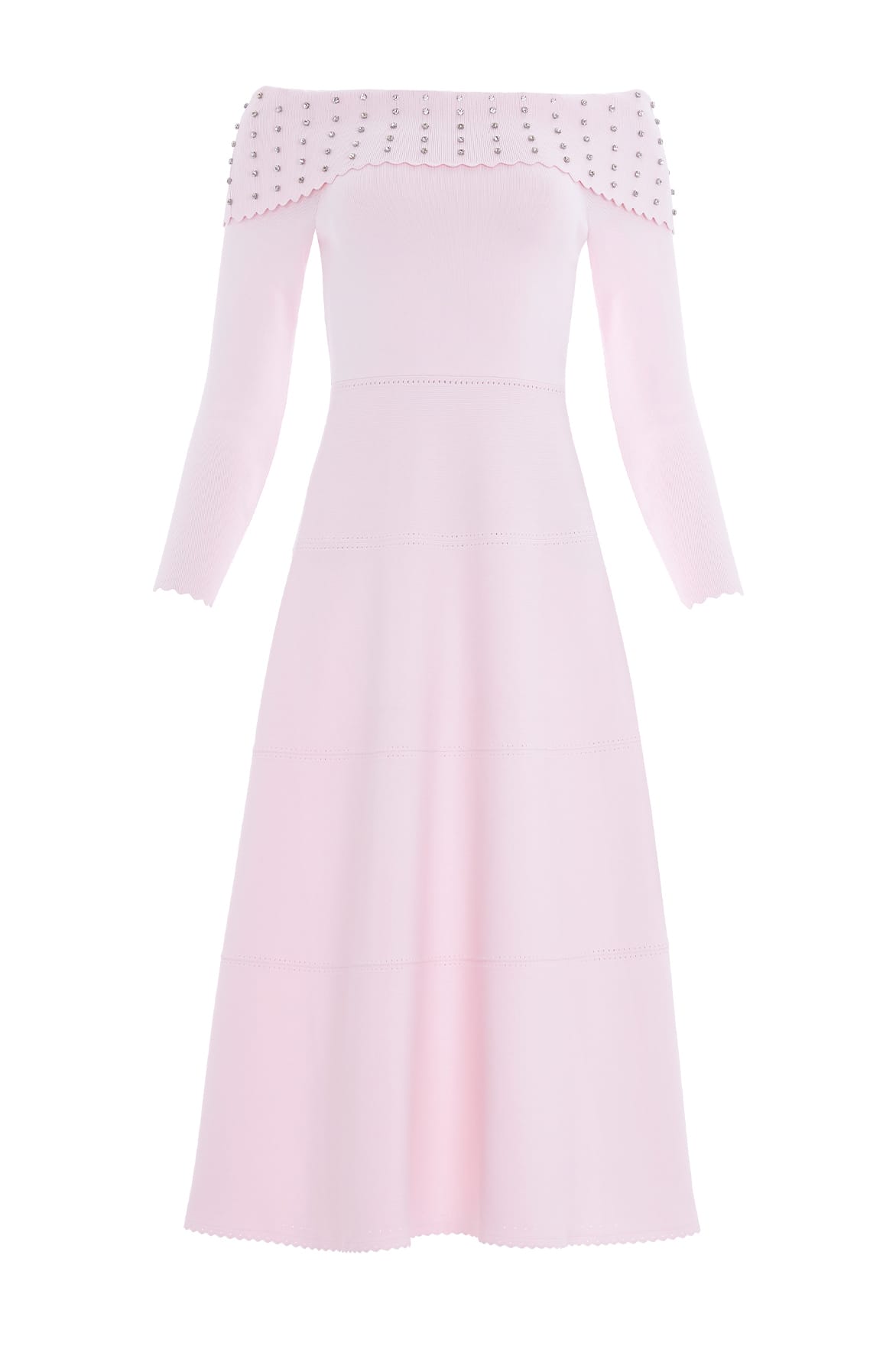 Embellished Bardot Knit Gown