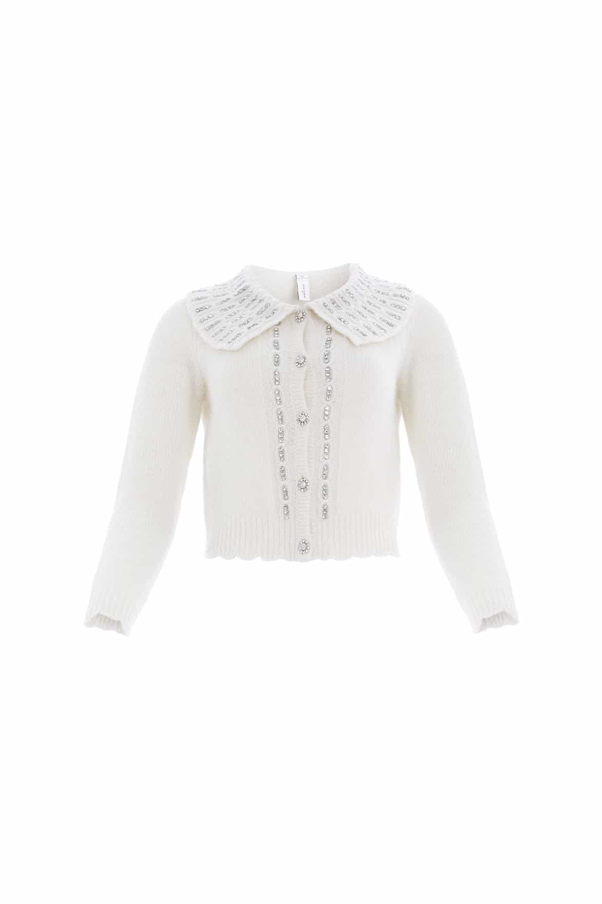Embellished Collar Short Cardigan