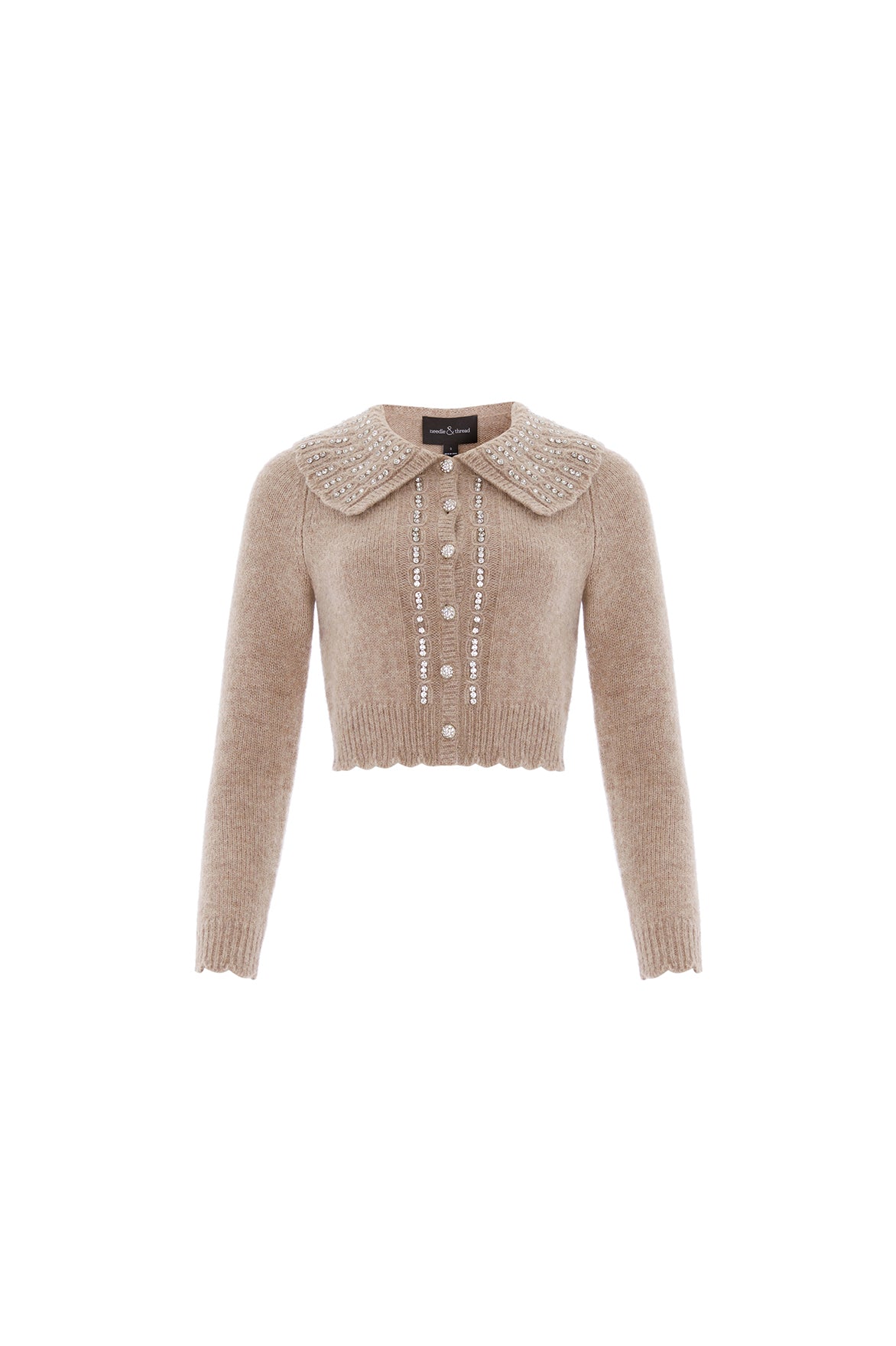 Embellished Collar Short Cardigan