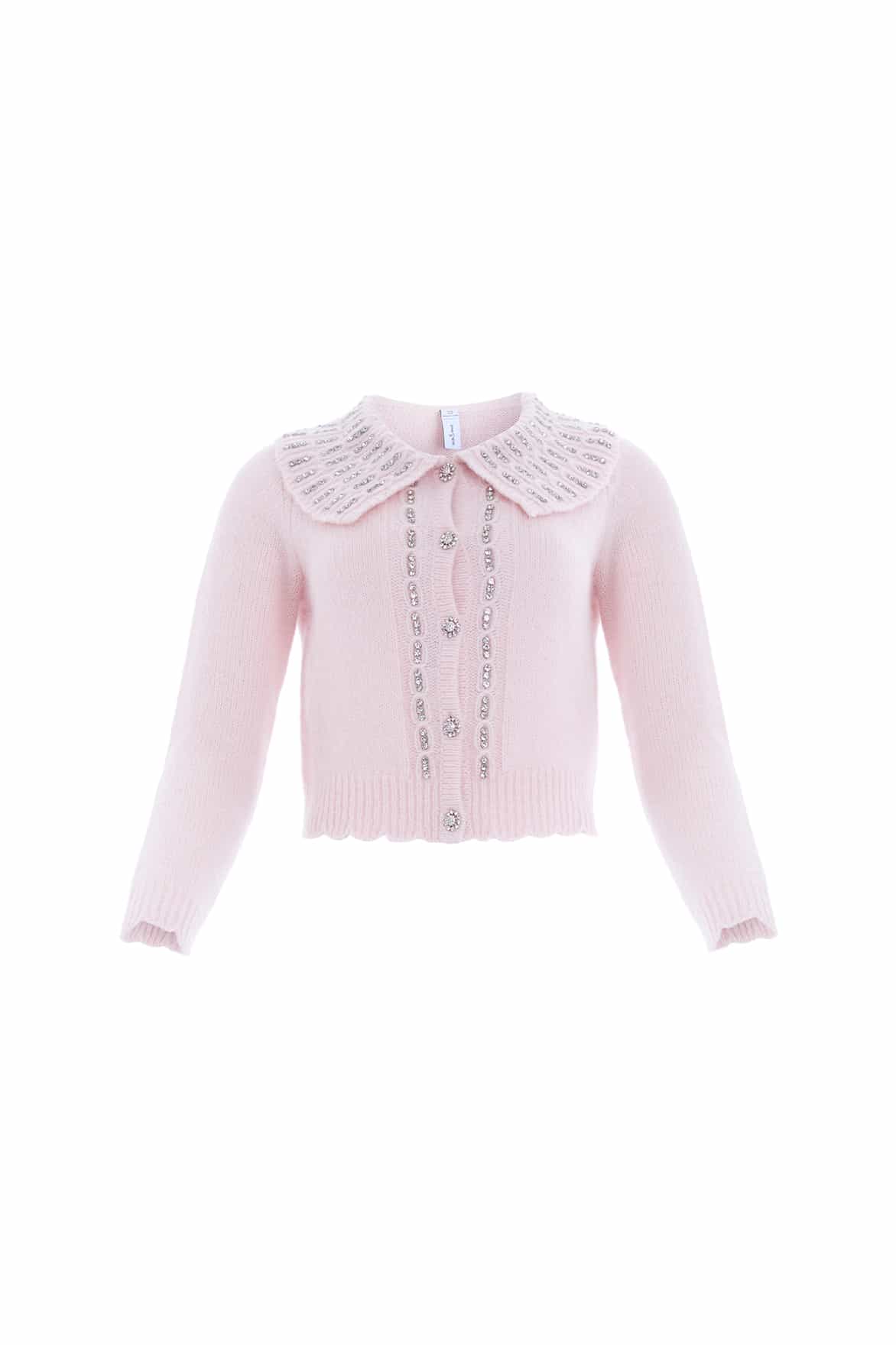 Embellished Collar Short Cardigan