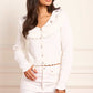 Embellished Collar V-Neck Cardigan